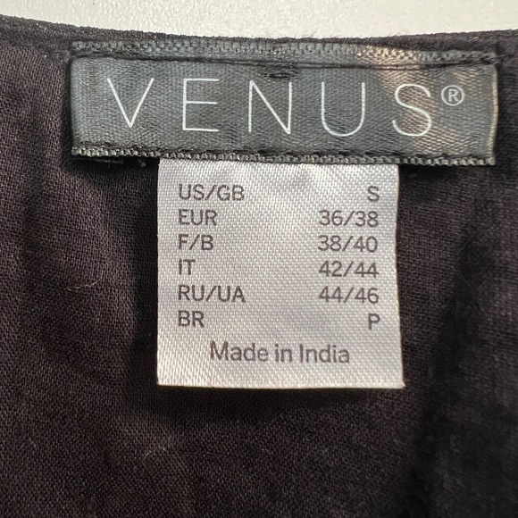 Venus Sheer Embroidered Beaded Top Womens Small Metallic Boho Flowy celestial - Picture 12 of 15